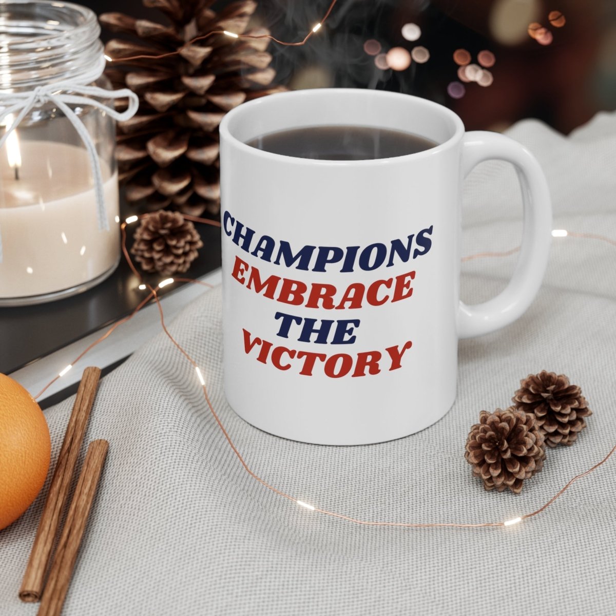 Champions Embrace the Victory Football Mug - Victoriousvibes