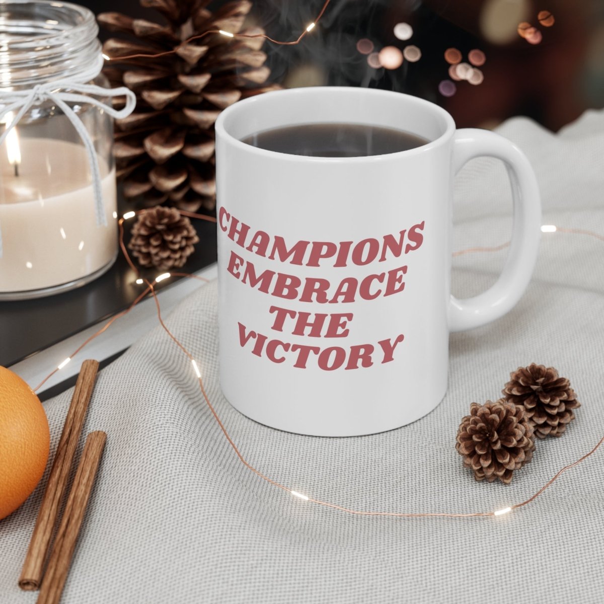 Champions Embrace the Victory Soccer/Football Mug - Victoriousvibes